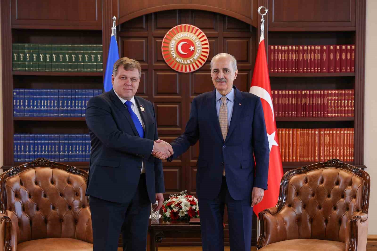 TBMM Başkanı Kurtulmuş ile Estonya Parlamentosu Başkanı Hussar Ortak Görüşmede Buluştu