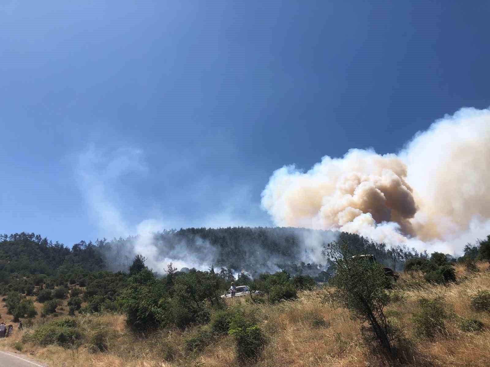 Balıkesir Kepsut'ta Yoğun Orman Yangını Söndürme Çabaları