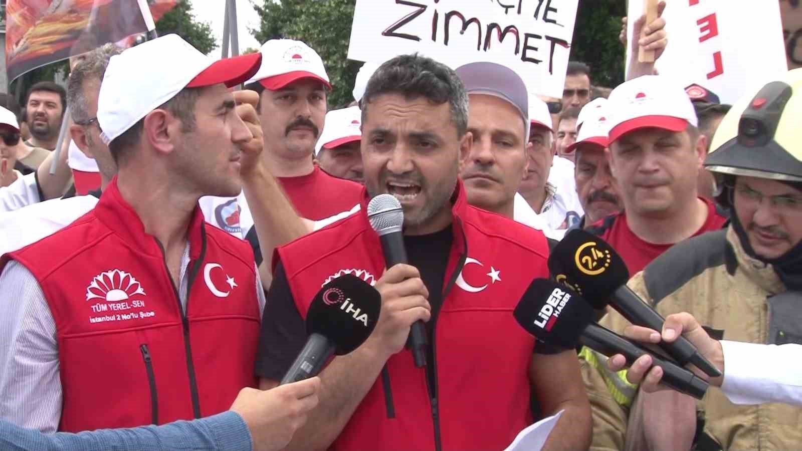 İBB çalışanı özlük ve toplumsal hakları için Saraçhane’de toplandı