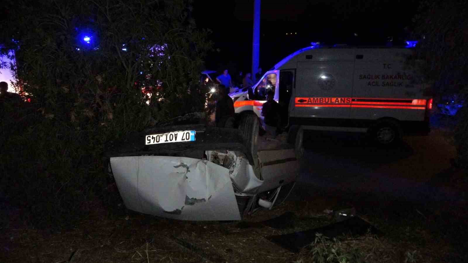 Pehlivanın kullandığı araba takla attı: 4 yaralı