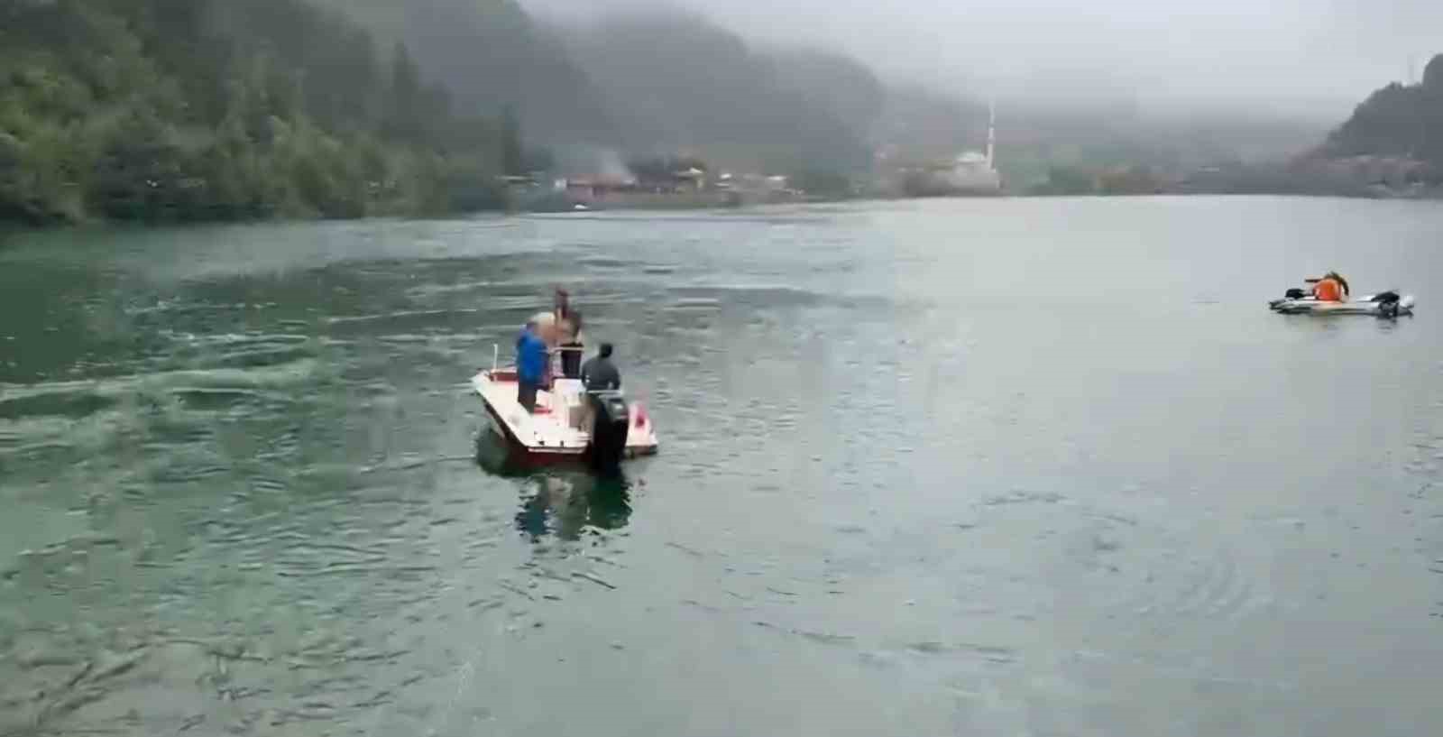 Uzungöl’e düşen çantayı kurtarmak için suya atlayan 2 Arap turistten 1’i kurtuldu, birisi kayıp