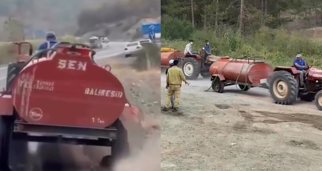 Harmancık'ta Yangına Su Taşıyan Çiftçinin Hikayesi